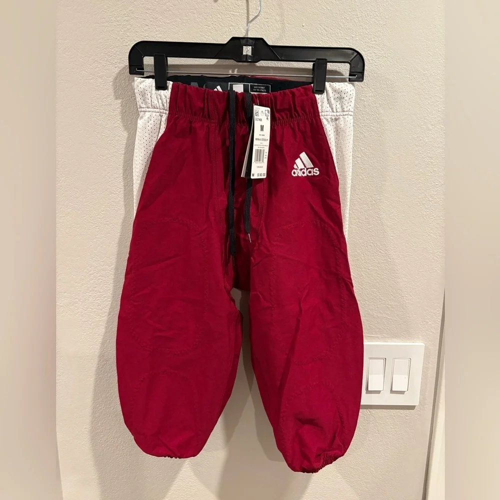 Adidas Woven Football Pants Burgundy/White GG7406 Men’s Size Medium NWT $90